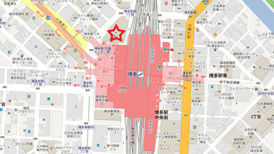 博多駅のバス停地図