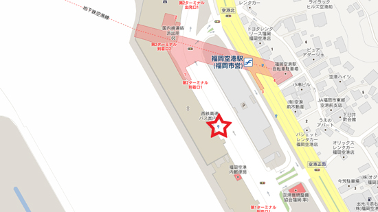 福岡空港のバス停地図